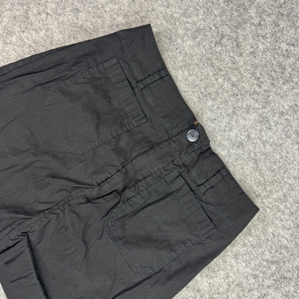 Maeve Anthropologie Black Linen Blend Utility Mini Skirt Large OB1790482